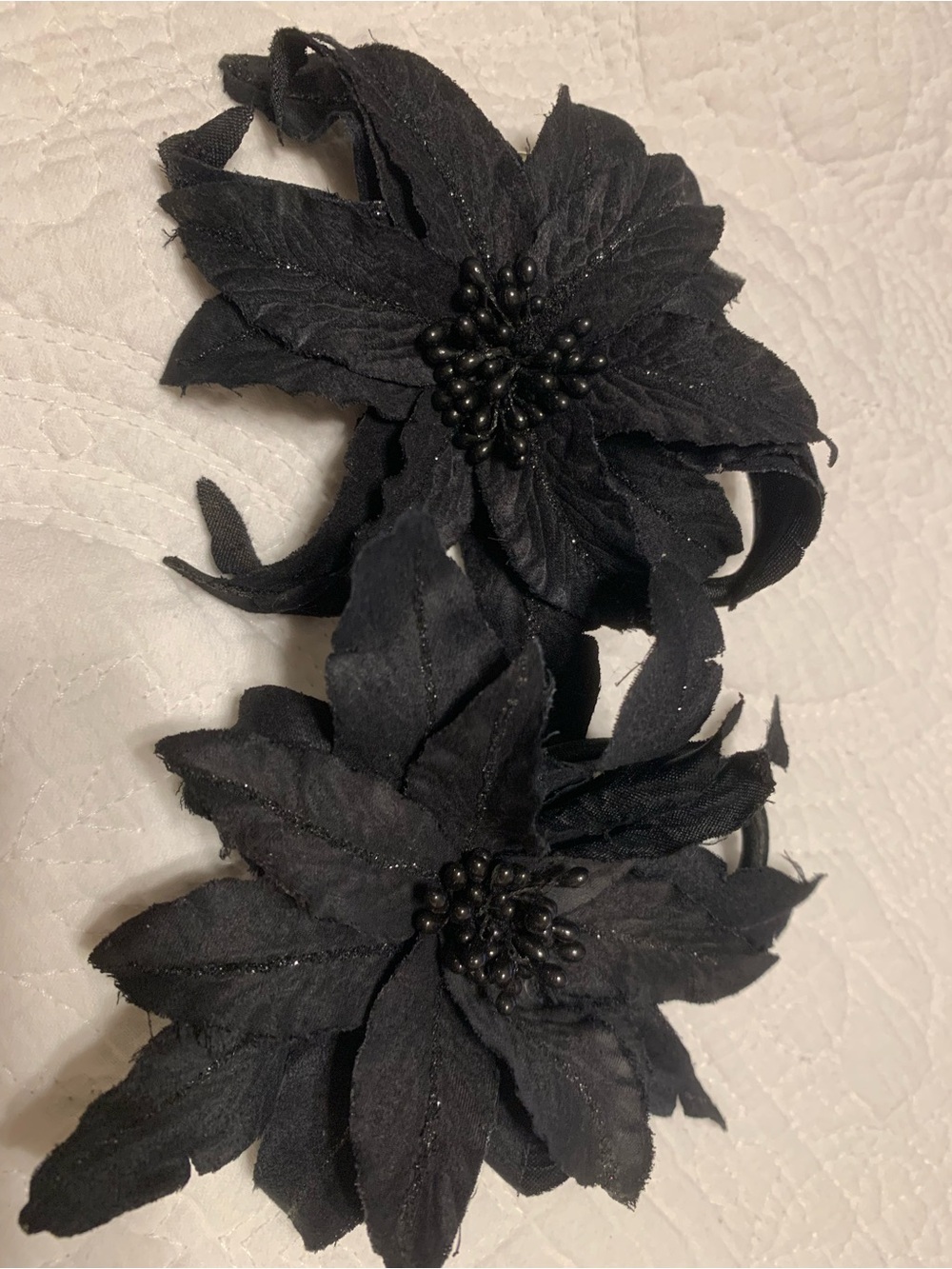 Black Floral Hair Clip Set - Women's Accessories